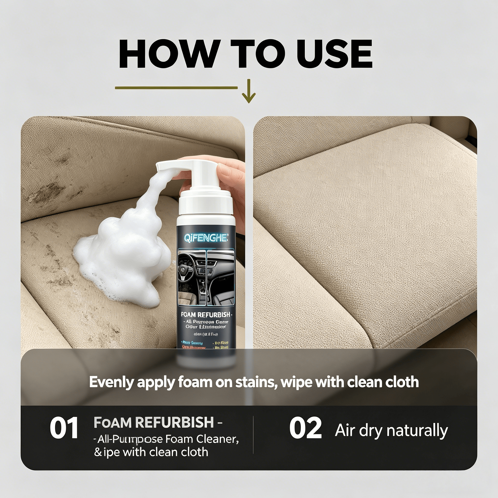 200ML No Rinse Car Foam Cleane - đánh giá và giá Leather Cleaner Interior