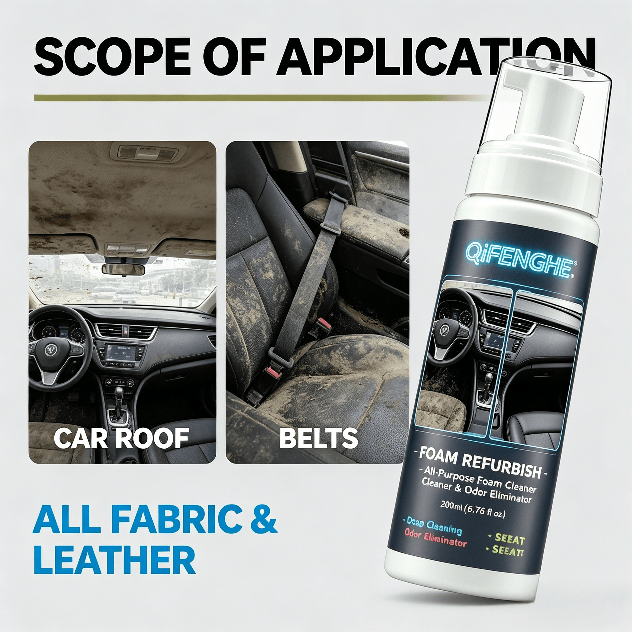 200ML No Rinse Car Foam Cleane - đánh giá và giá Leather Cleaner Interior