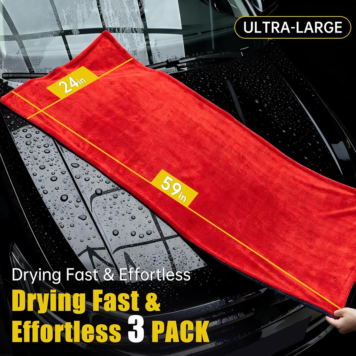 3-Pack Car Drying Towel Microf - đánh giá và giá Microfiber Towel Detailing