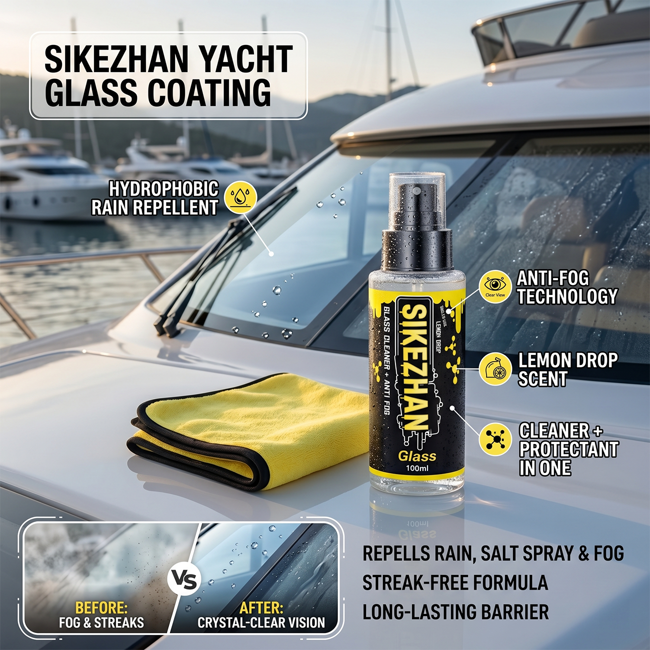 2-in-1 Anti-Fog Spray & Glass  - đánh giá và giá Glass Cleaner Streak