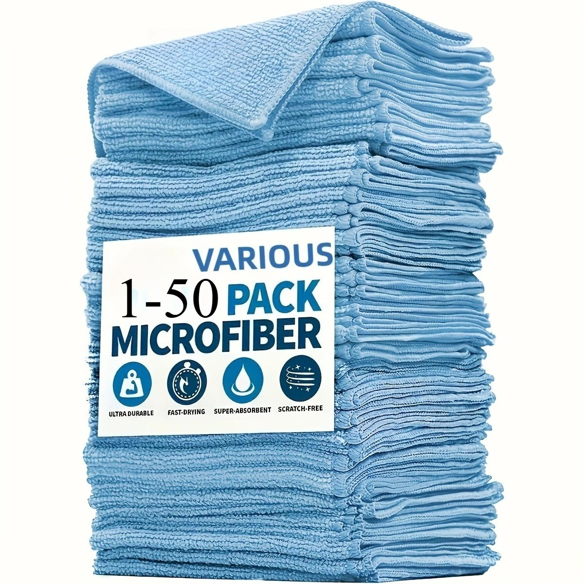 1-50pcs Light Blue Microfiber  - đánh giá và giá Microfiber Towel Detailing