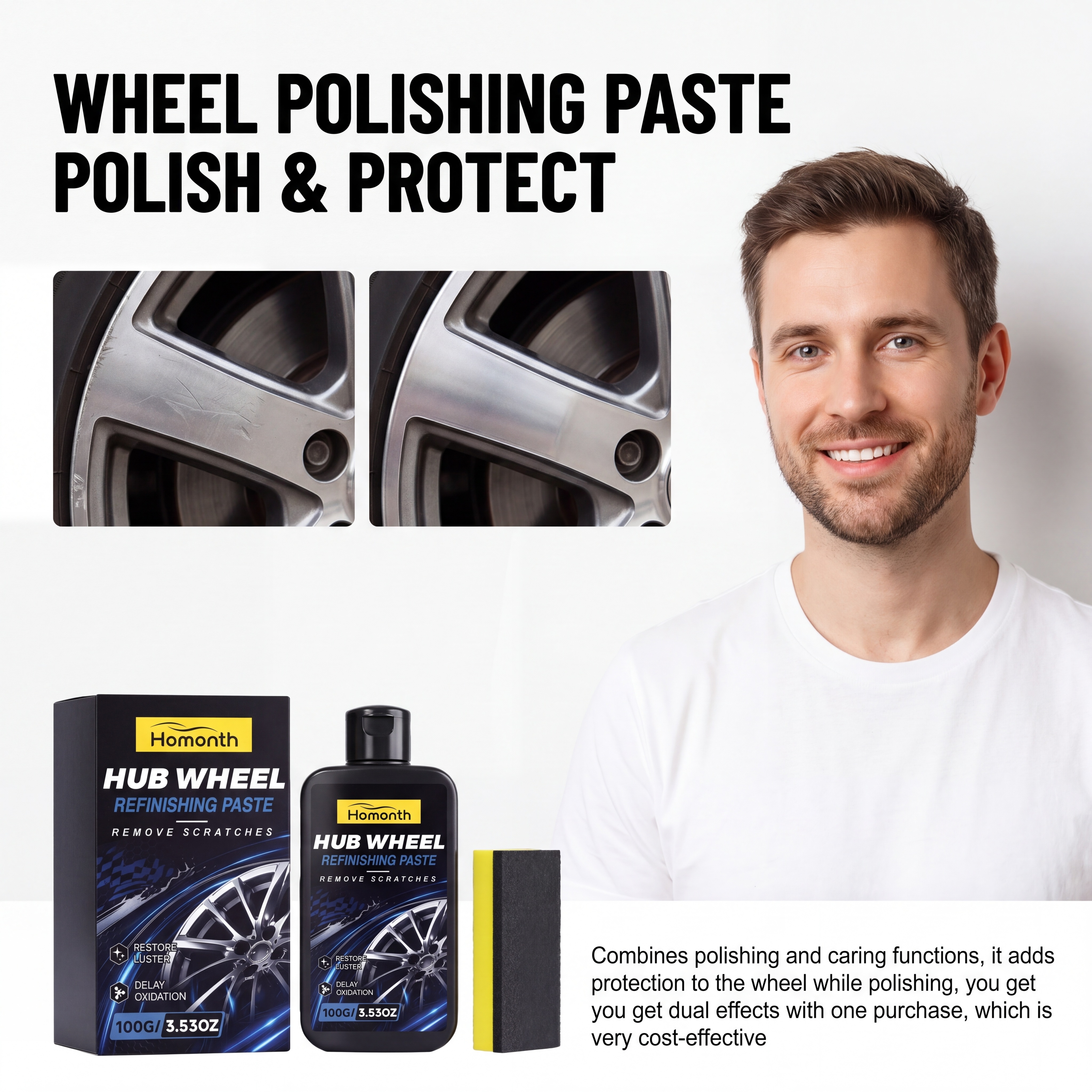 Wheel Polish Paste Scratch Rem - đánh giá và giá Wheel Cleaner Alloy
