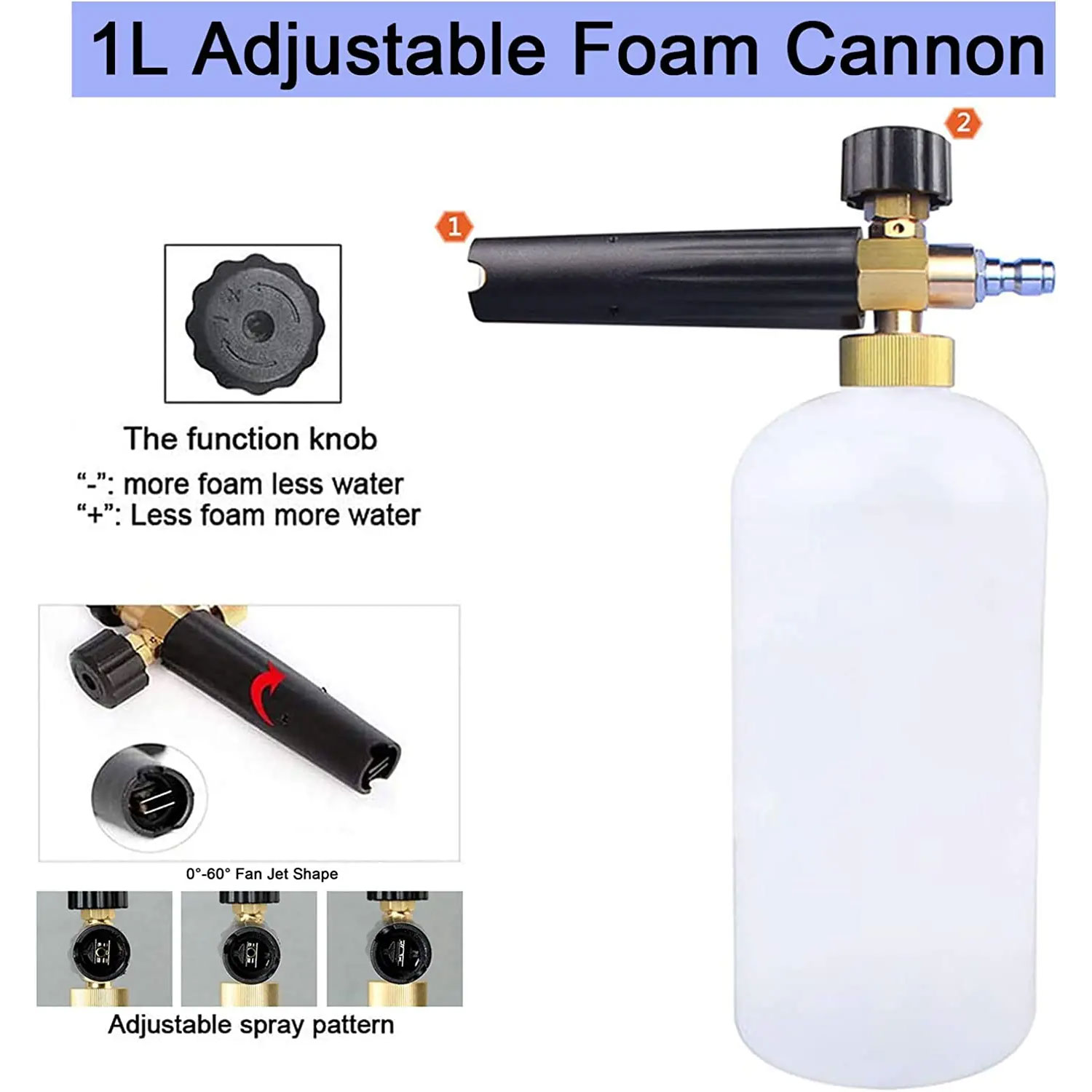 Snow Foam Cannon with 1/4 Inch - đánh giá và giá Pressure Washer Foam Gun