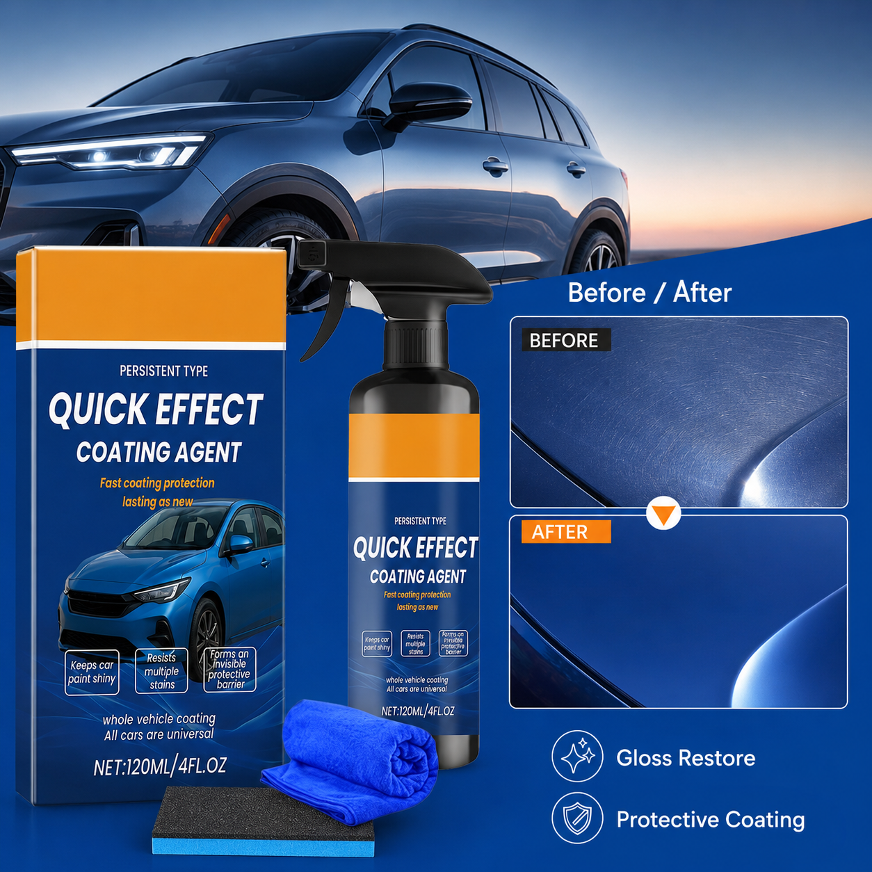 Car Coating Spray Quick Effect - đánh giá và giá Car Wax Ceramic Coating