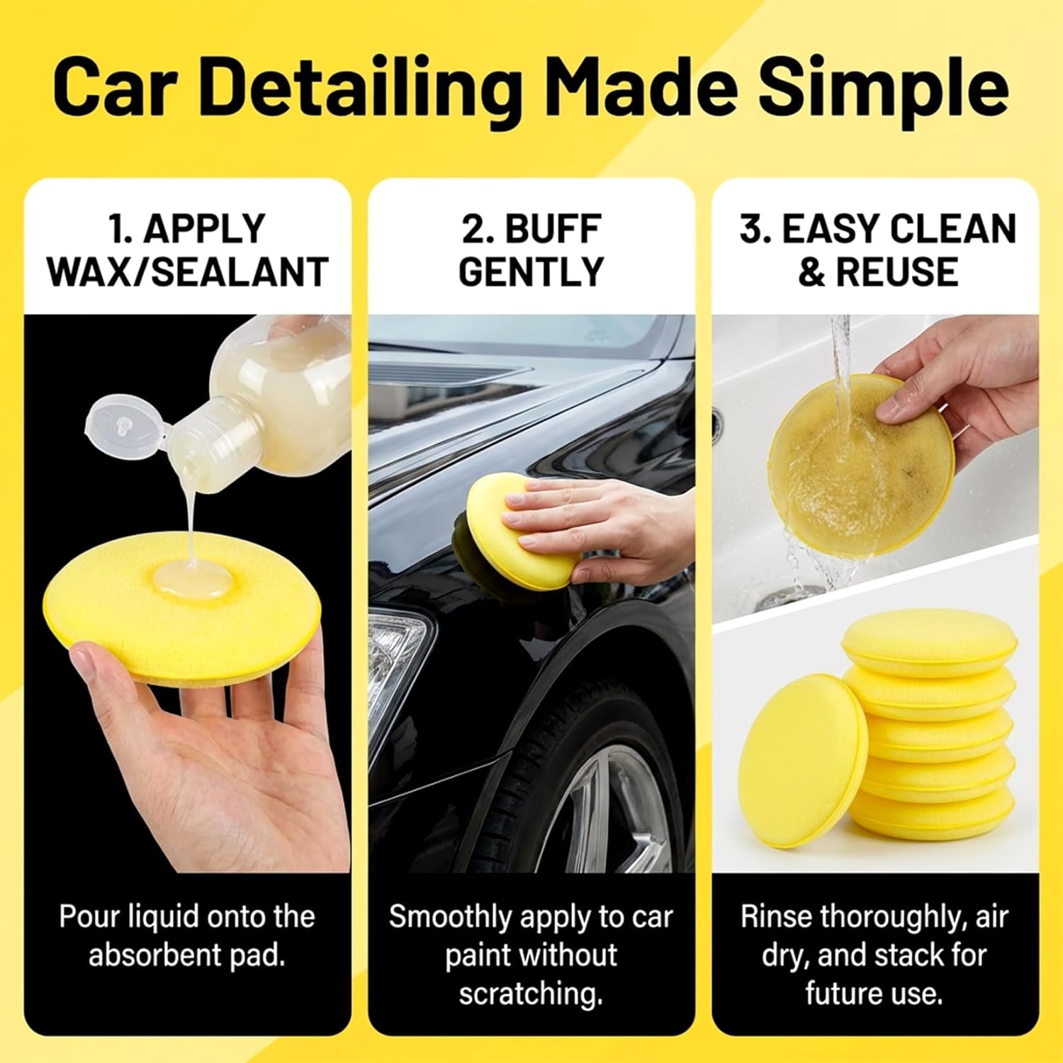 Foam Applicator Pads 4 Inch 12 - đánh giá và giá Wax Applicator Pad